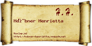 Hübner Henrietta névjegykártya