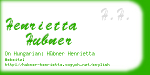 henrietta hubner business card
